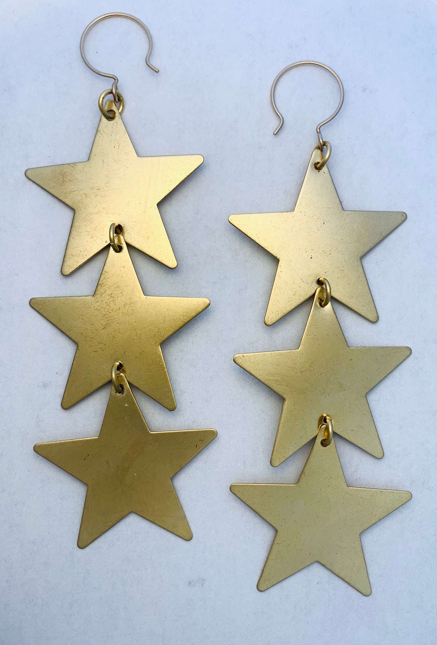 Tri-Star Brass Earrings image 0